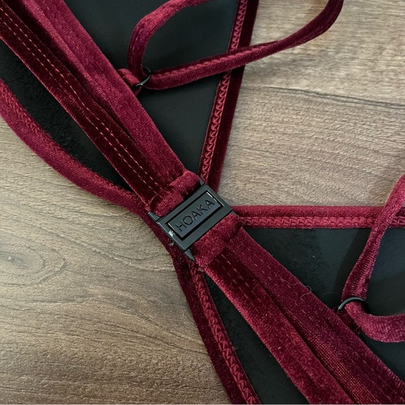 Hoaka Swimwear Bundle Of 2 Wine Velvet Bikini Set - Picture 4 of 16